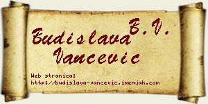 Budislava Vančević vizit kartica